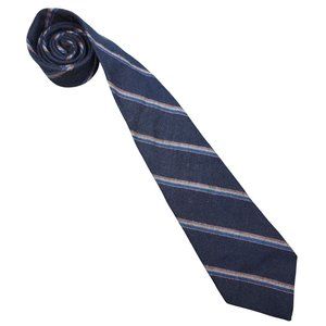 Men's Vintage Arius Striped 100% Acrylic Neck Tie Made in USA Navy Blue